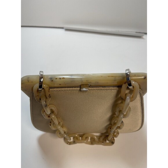 Prada Satin Mini Frame Gold Hand Bag (Repaired/Reconstructed) - Picture 2 of 12